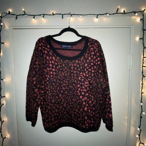 Cozy and Cute! Pink/Black Leopard Print Sweater